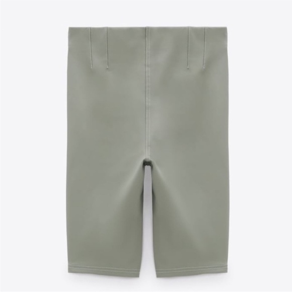 Zara Sage Green Biker Shorts - Picture 4 of 11